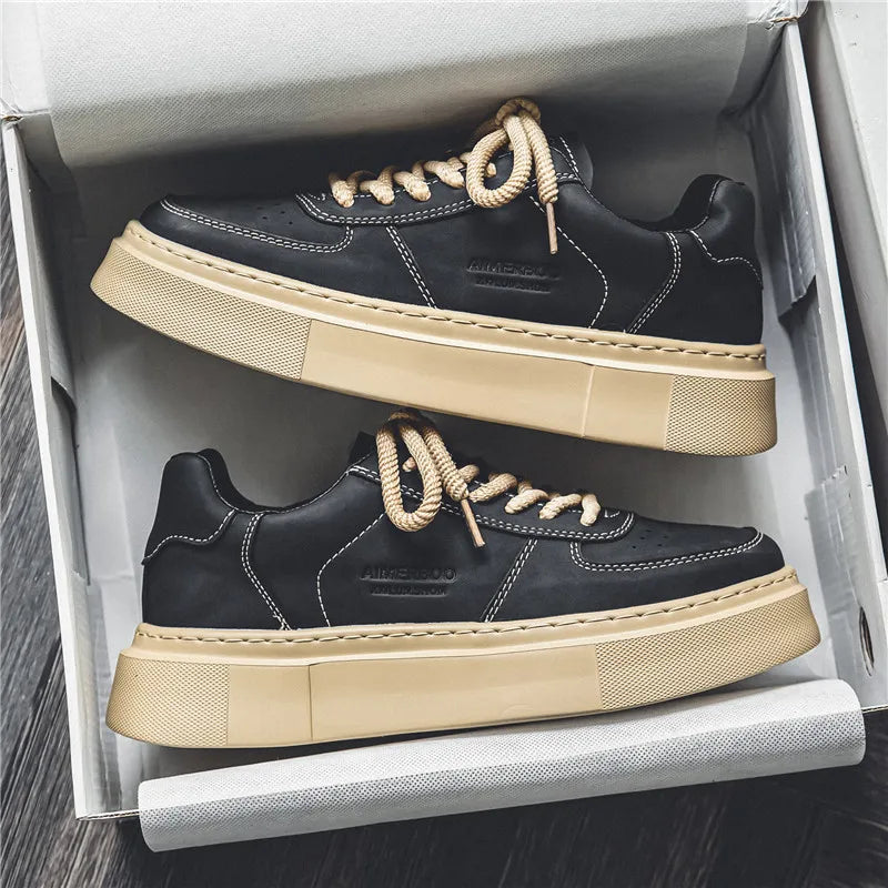 Shoes Men Leather Loafers Black