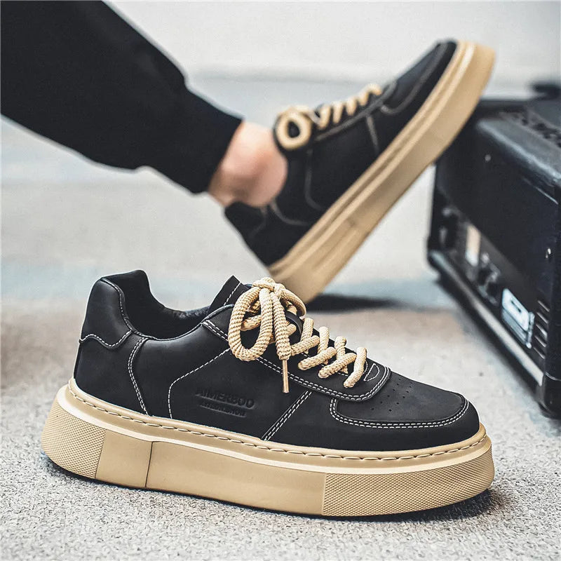 Shoes Men Leather Loafers Black