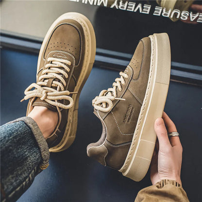 Shoes Men Leather Loafers Brown