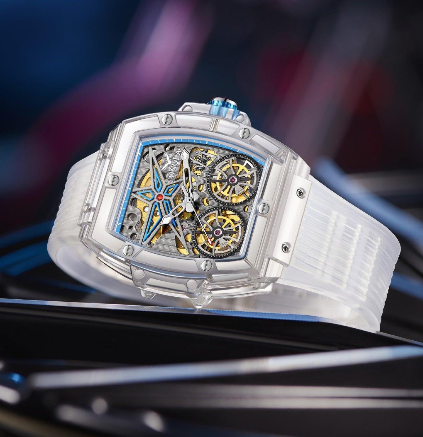 Watch Double Tourbillon Transparent Automatic 30M Waterproof