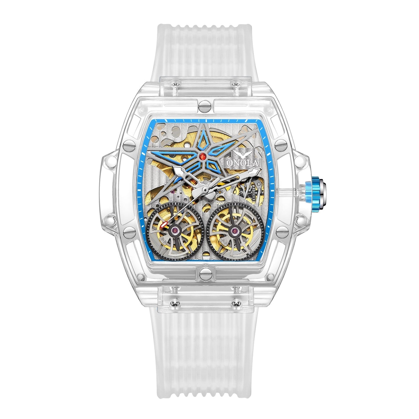 Watch Double Tourbillon Transparent Automatic 30M Waterproof