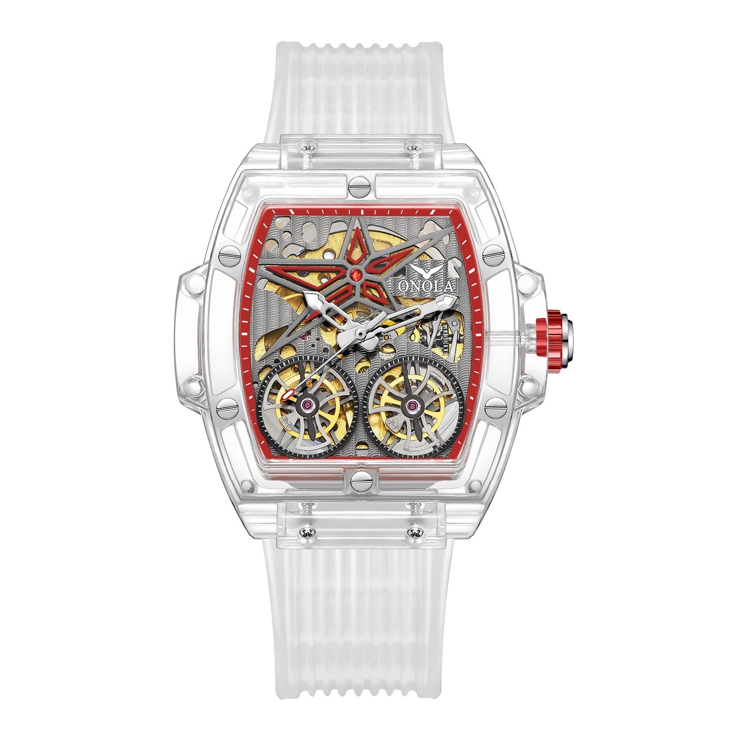 Watch Double Tourbillon Transparent Automatic 30M Waterproof